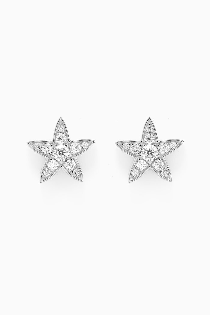 

Star Diamond Stud Earrings in 18kt White Gold