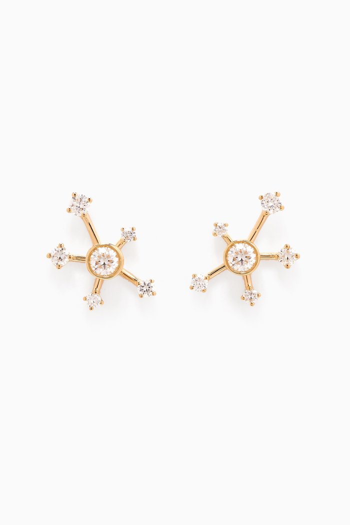 Galaxy Diamond Studs in 18kt Gold, White
