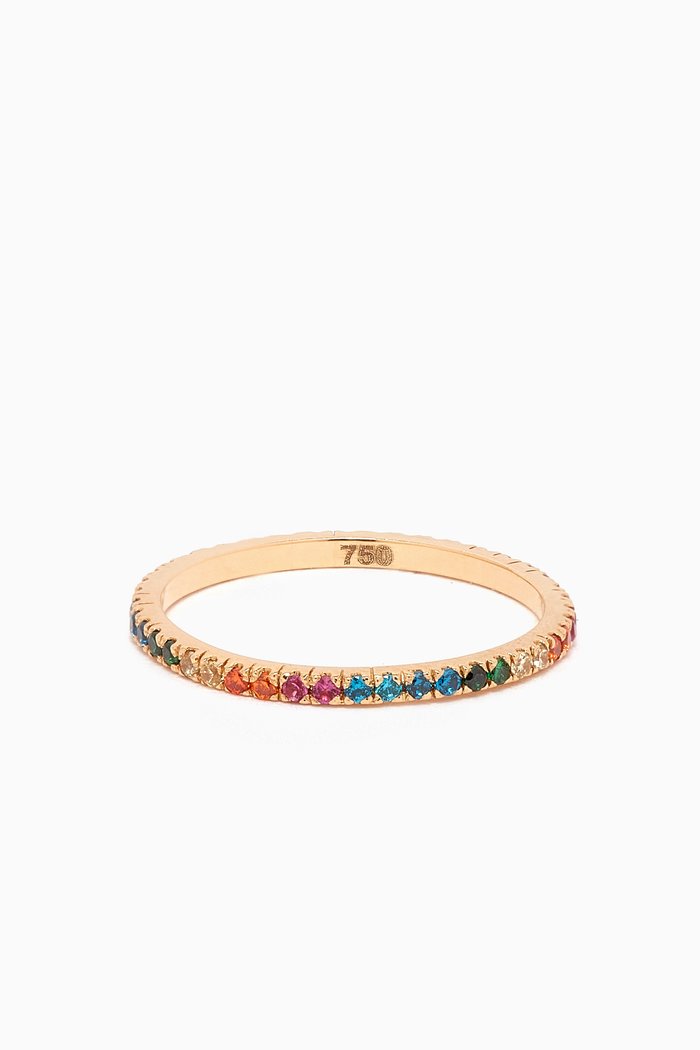

Micro Rainbow Eternity Band Ring in 18kt Gold, Yellow