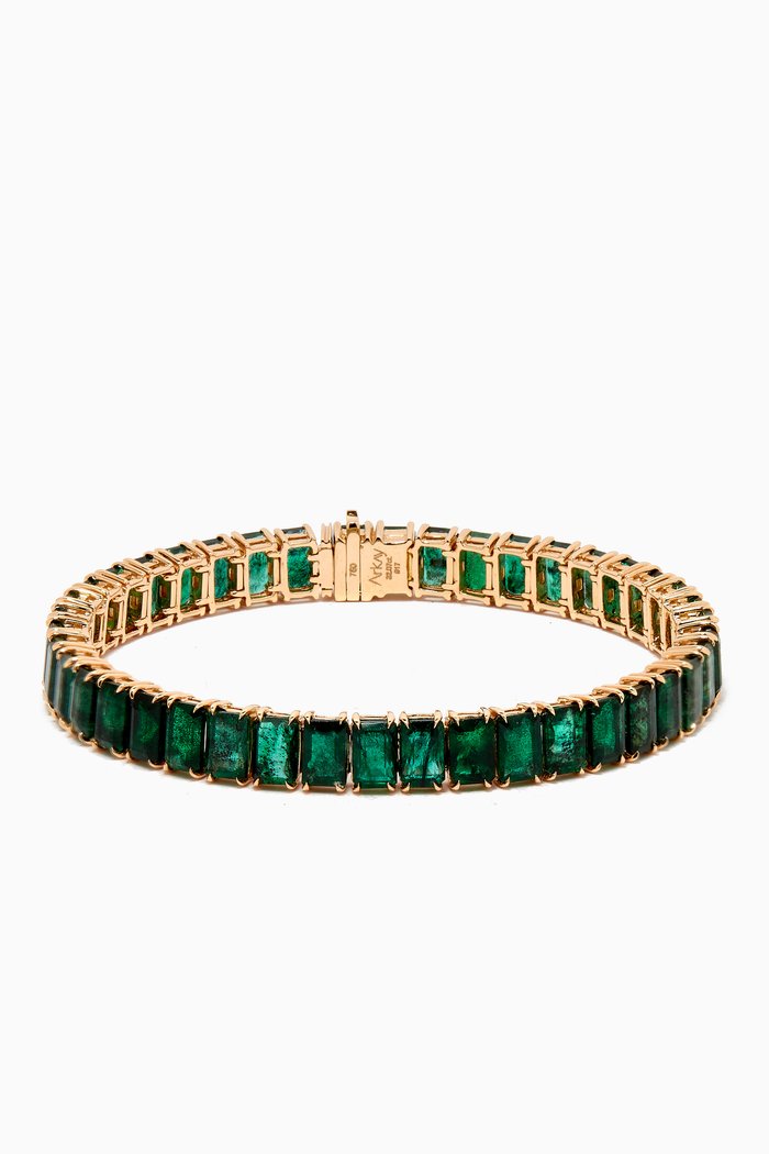 

Emerald Tennis Bracelet in 18kt Gold, Yellow