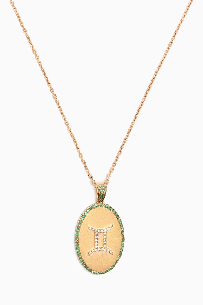 

Zodiac Gemini Diamond Necklace in 18kt Gold, Yellow