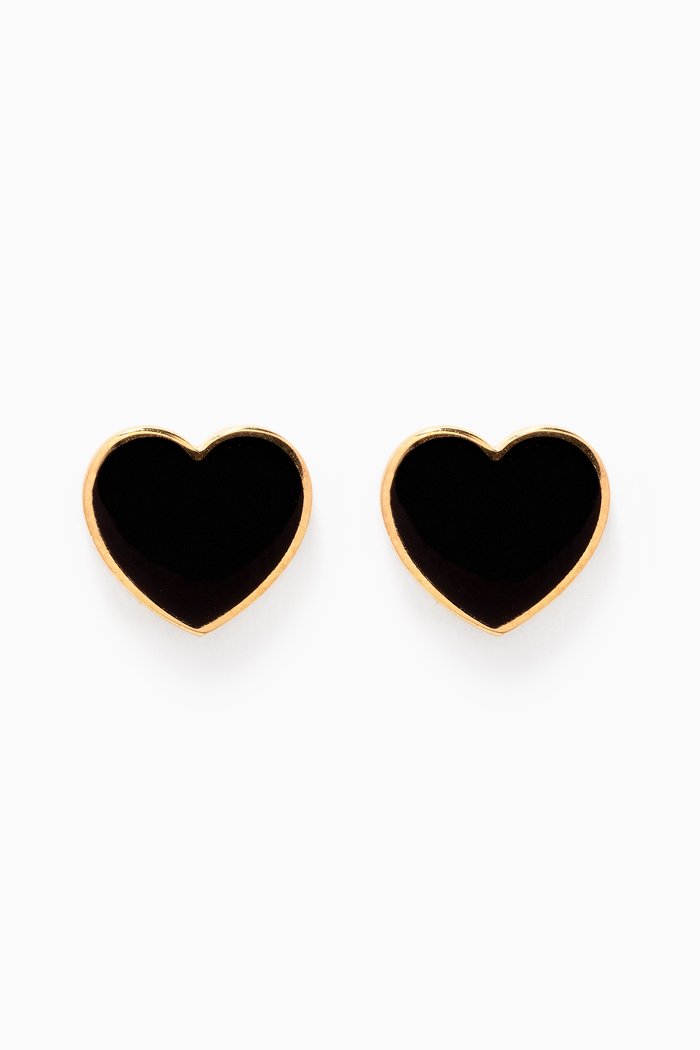

Heart Enamel Stud Earrings in 18kt Gold, Yellow