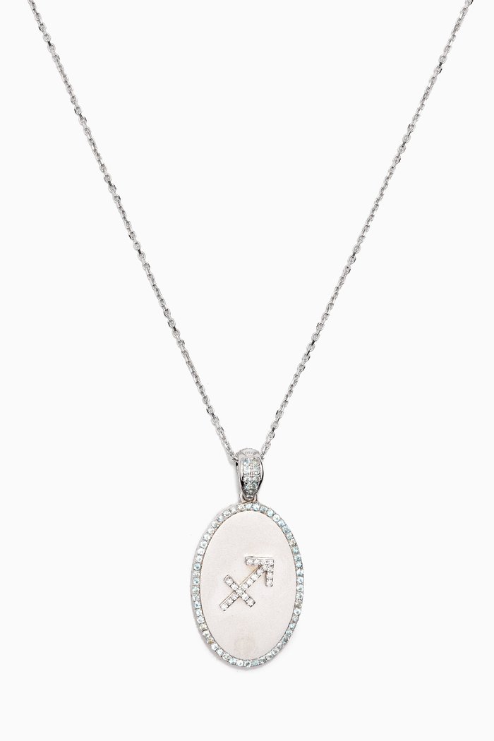 

Zodiac Sagittarius Diamond Necklace in 18kt White Gold