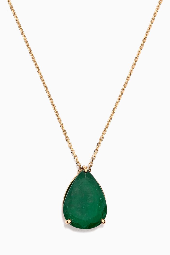 

Pear-cut Emerald Rock Necklace in 18kt Gold, Yellow