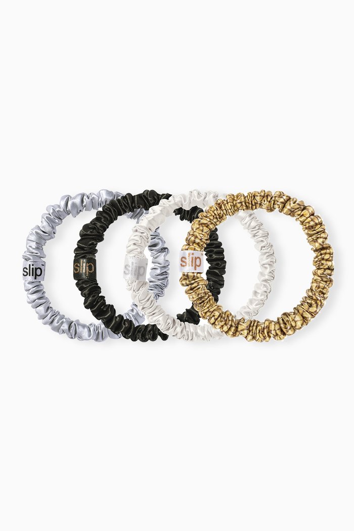 Medusa Nights Ornament Skinny Scrunchies Set, Multicolour