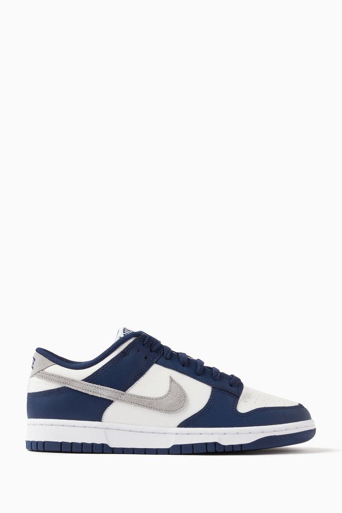 Dunk Low Sneakers in Suede & Leather, Grey