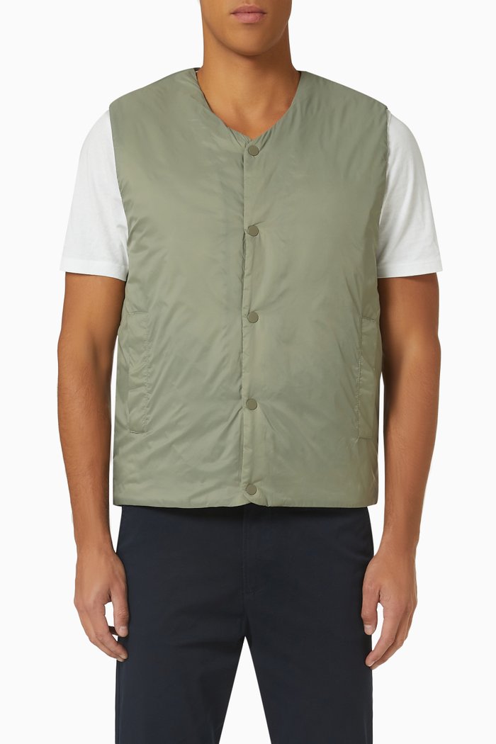 Padded Vest in Nylon, Green