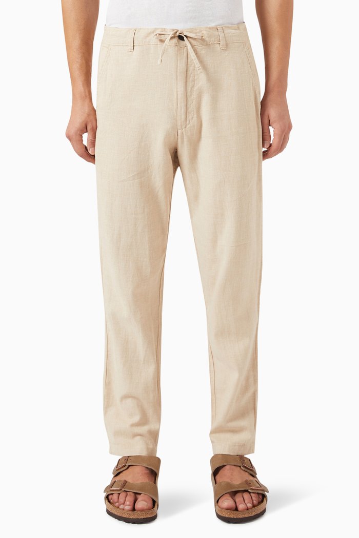 

Tapered Trousers in Linen Blend, Neutral
