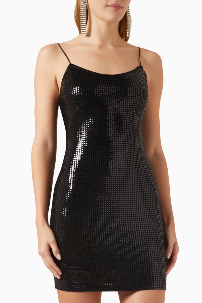 

Nelle Mini Dress in Disco-knit, Black
