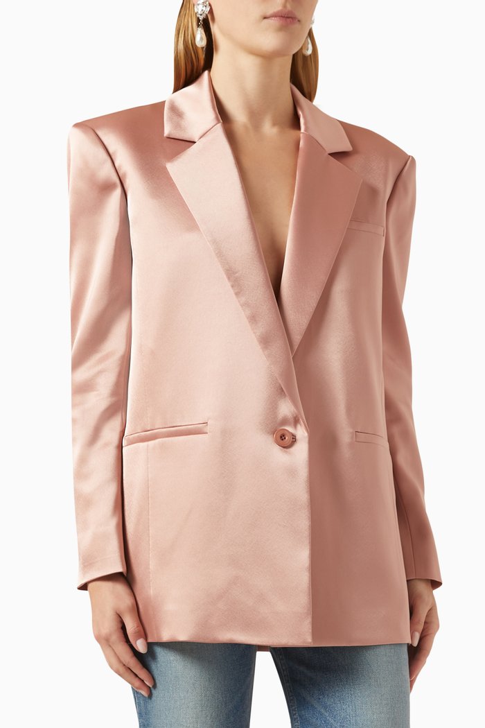 

Shan Oversized Blazer in Satin, Pink