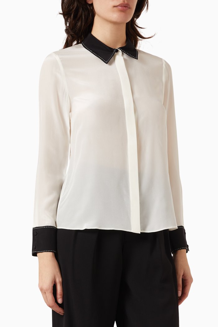 

Willa Blouse in Silk Blend, White