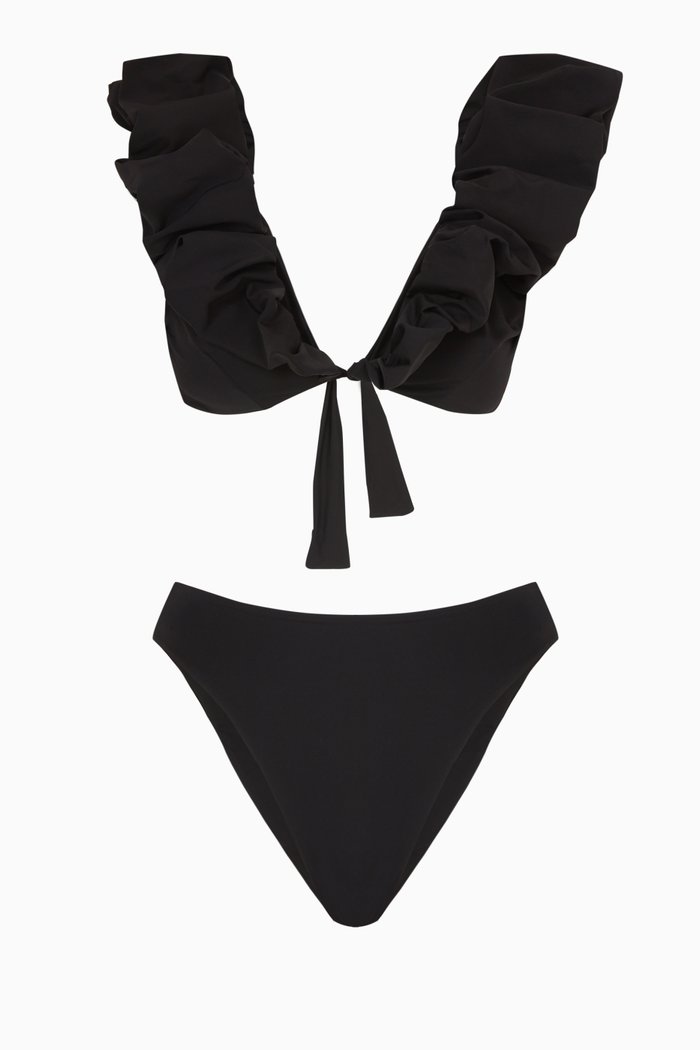 

Cressa Ruffled Bikini Set, Black