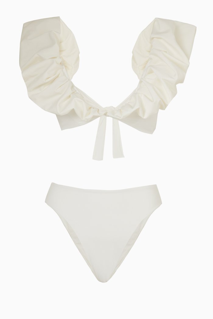 Cressa Ruffled Bikini Set, Neutral