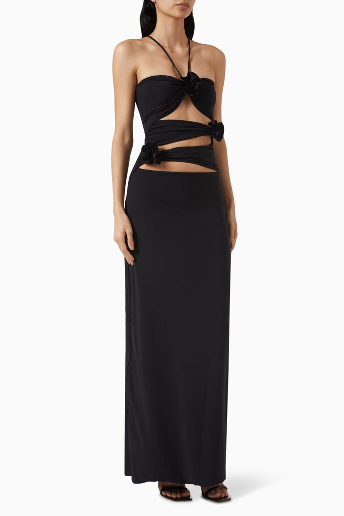 

Veranera Cut-out Maxi Dress in Stretch-nylon, Black