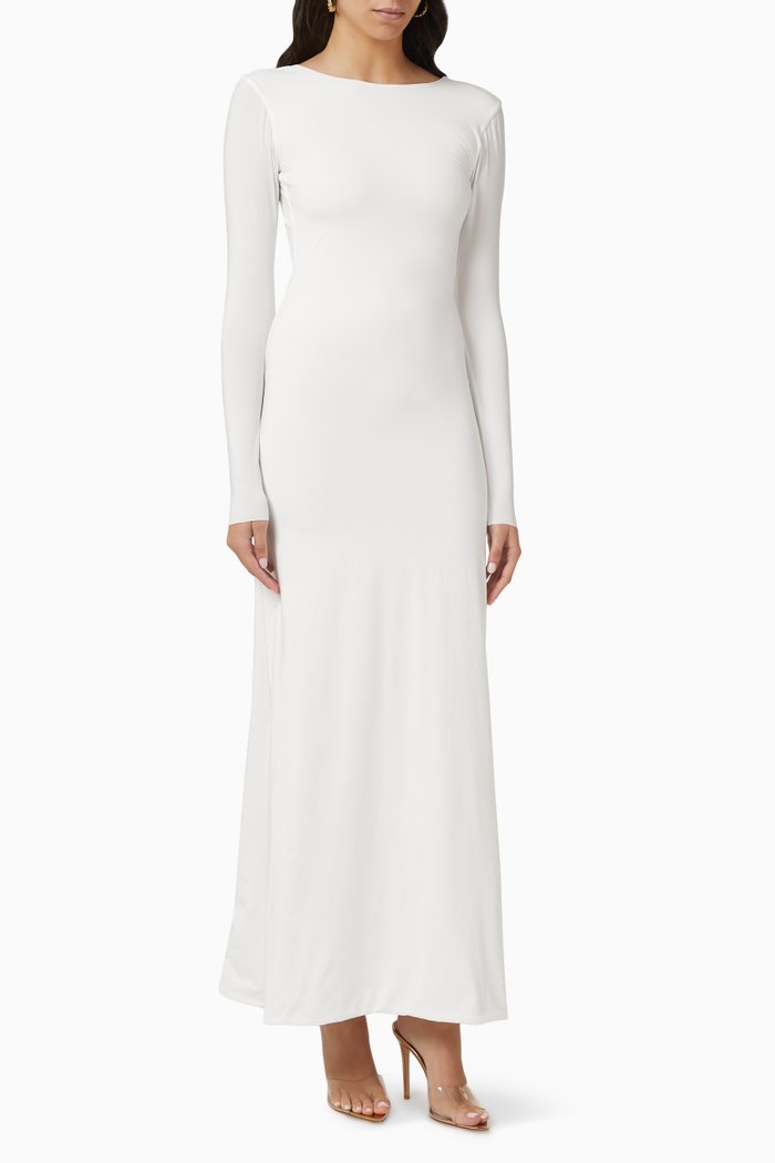 

Heliconia Maxi Dress in Stretch-nylon, White