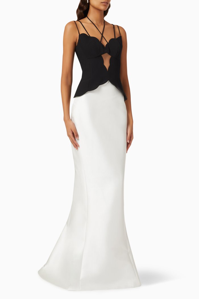 Maxi Dress in Crepe, Black