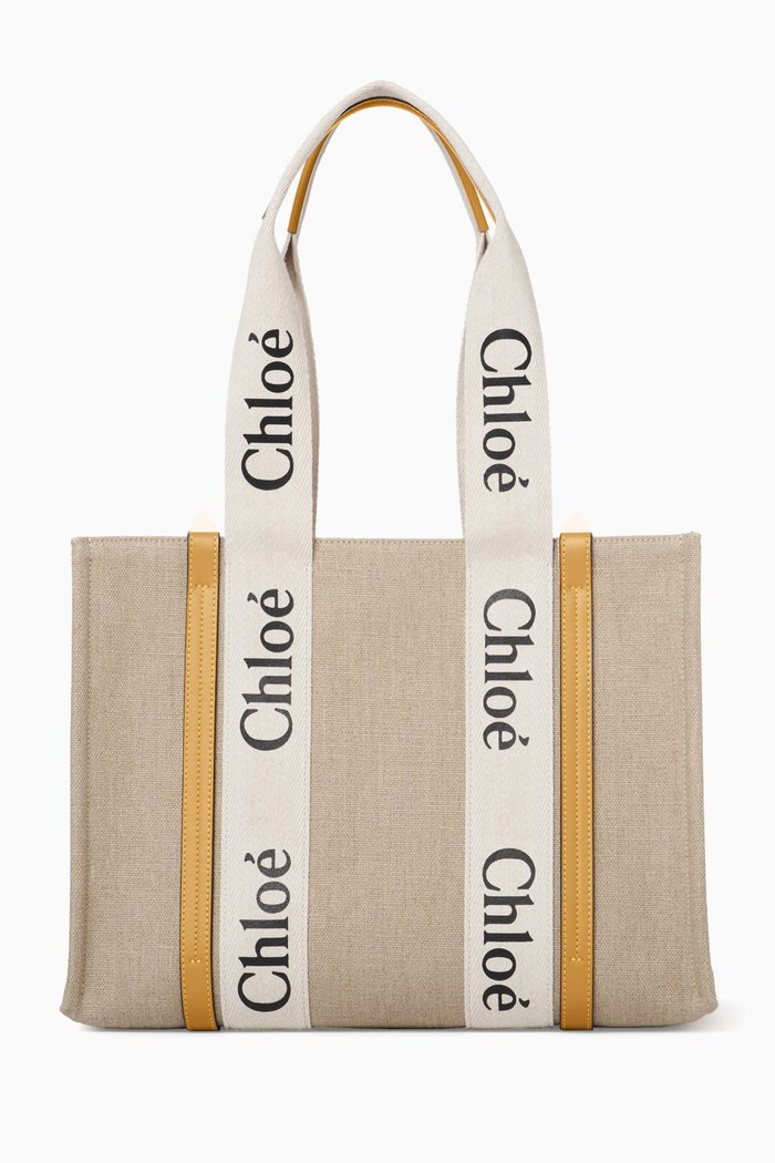 

Woody Medium Tote Bag in Canvas, Orange