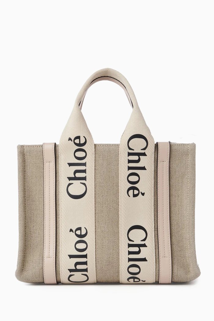 

Small Woody Tote Bag in Canvas, Pink