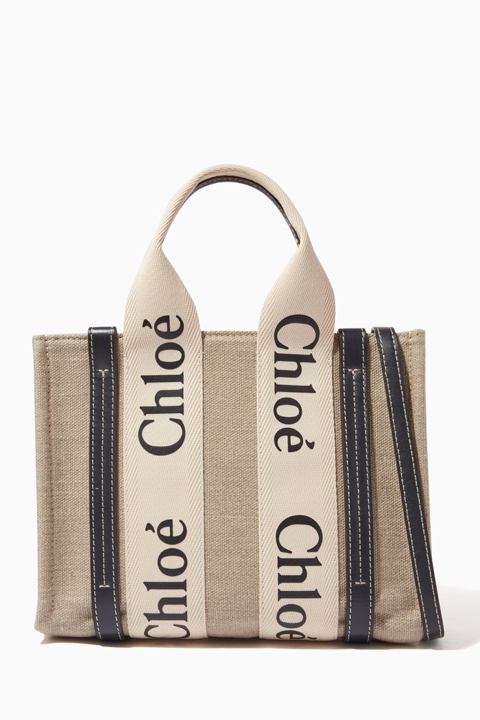 

Small Woody Tote Bag in Canvas, Blue