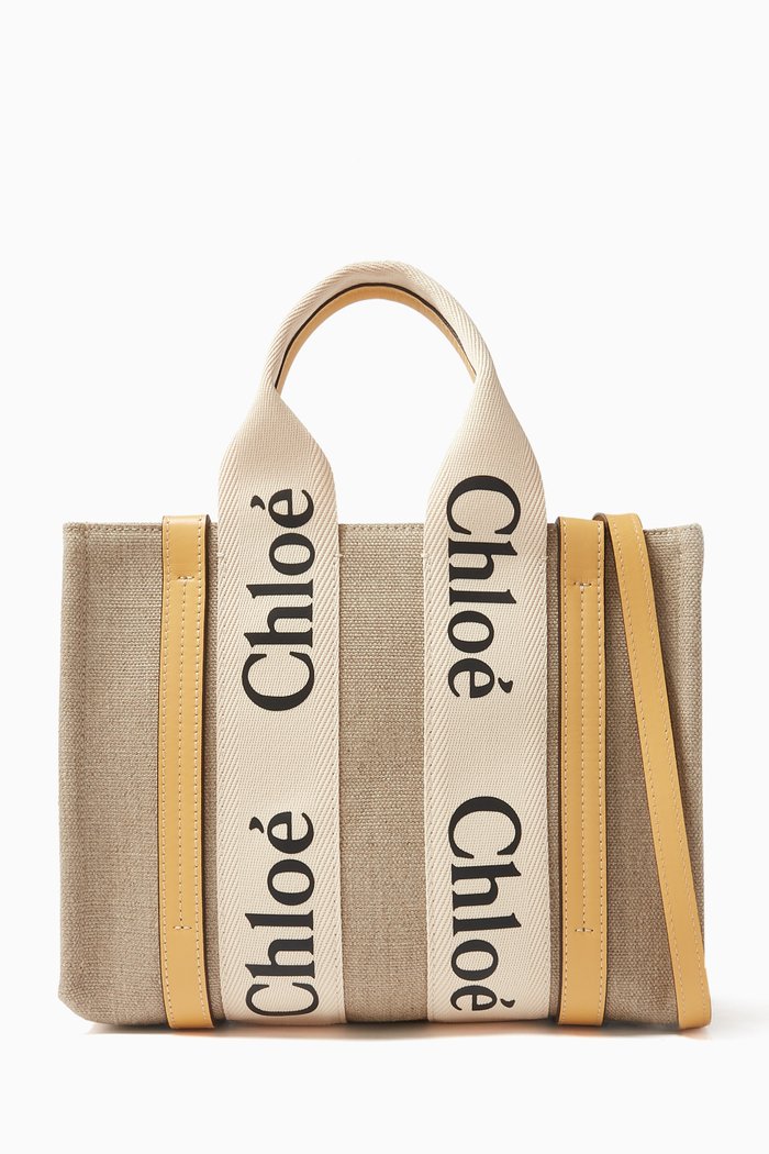 

Small Woody Tote Bag in Canvas, Yellow