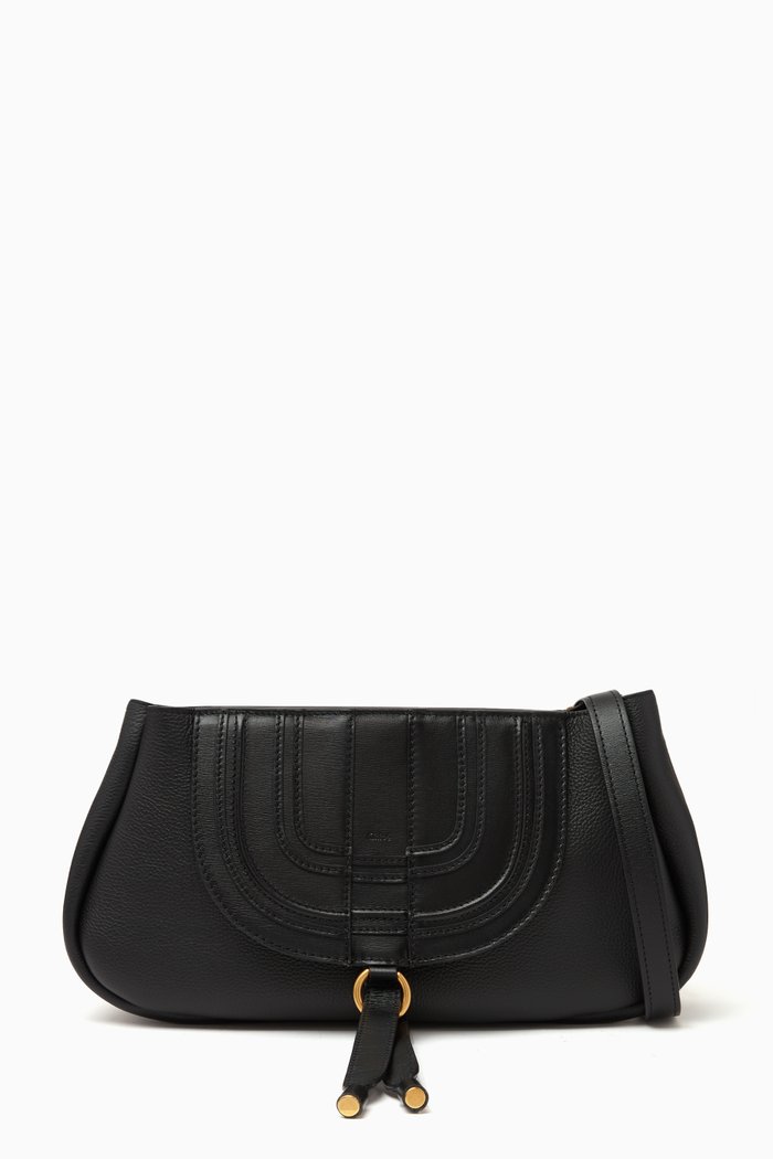 

Marcie Medium Shoulder Bag in Grain & Shiny Leather, Black