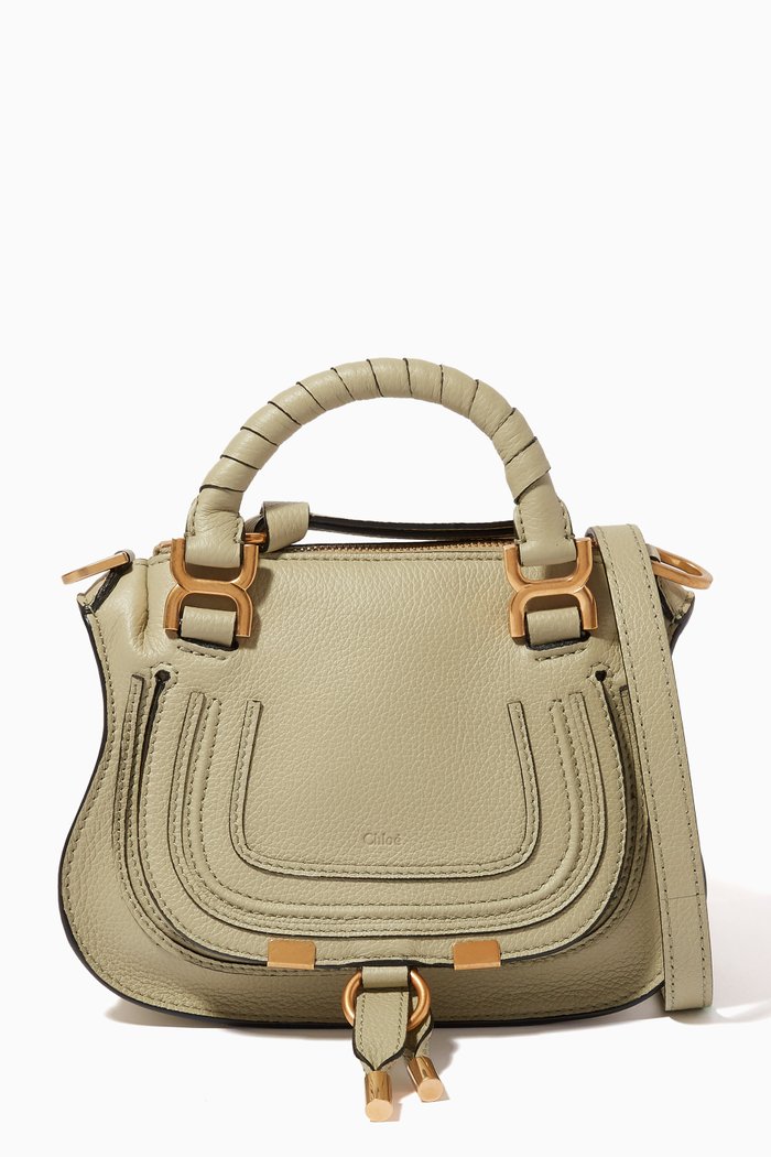 

Mini Marcie Handbag in Grain Leather, Green
