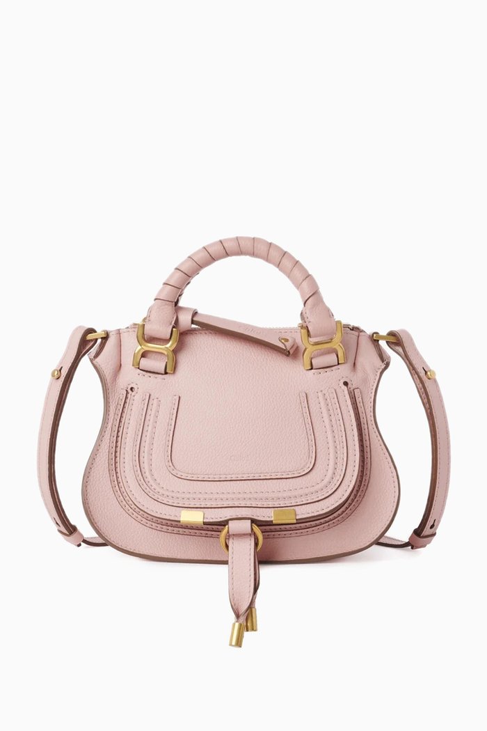 

Mini Marcie Handbag in Grain Leather, Pink
