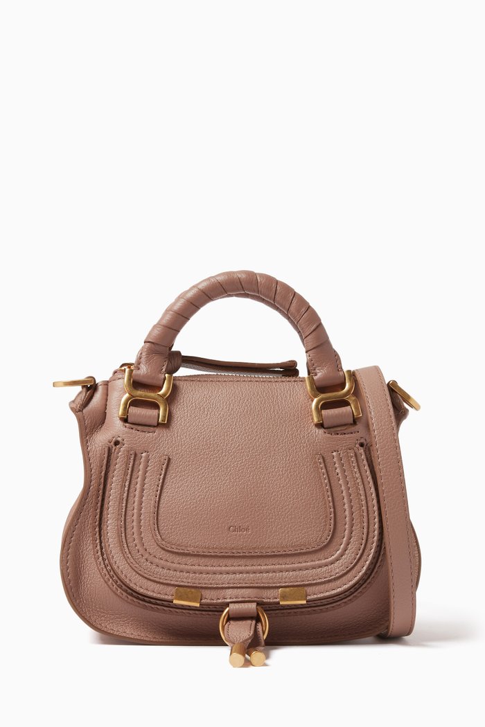 

Mini Marcie Handbag in Grain Leather, Pink