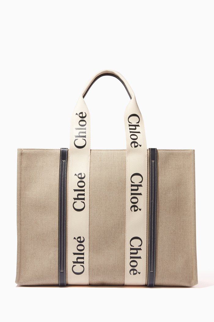 

Large Woody Tote Bag in Canvas, Blue