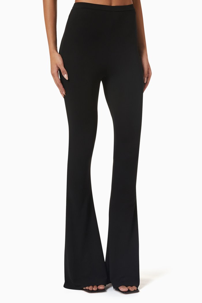 

70s Flared Pants in Jersey, Black