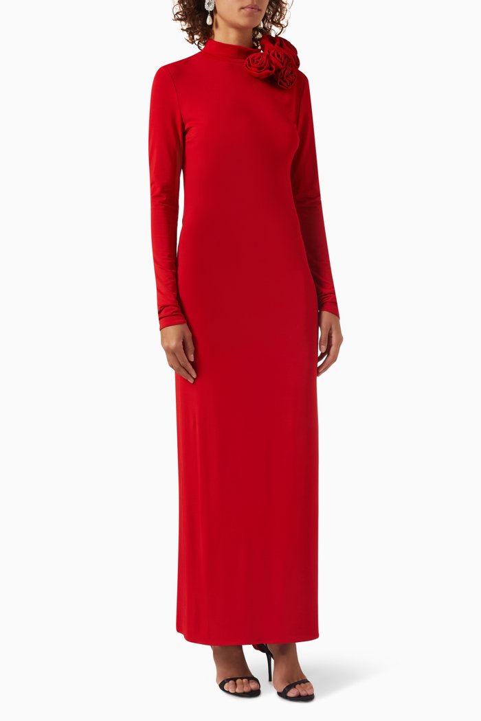 

Cut-out Back Maxi Dress in Jersey, Red