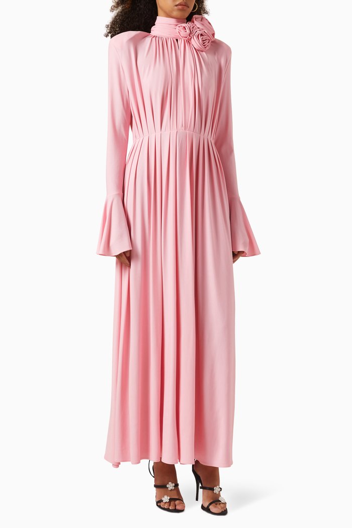 

Bell Sleeves Dress in Viscose, Pink