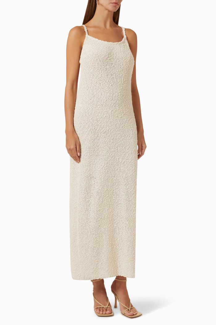 

Slip Dress in bouclé knit, White
