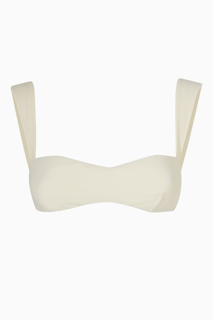 

Retro Bustier Bikini Bra in Nylon, White