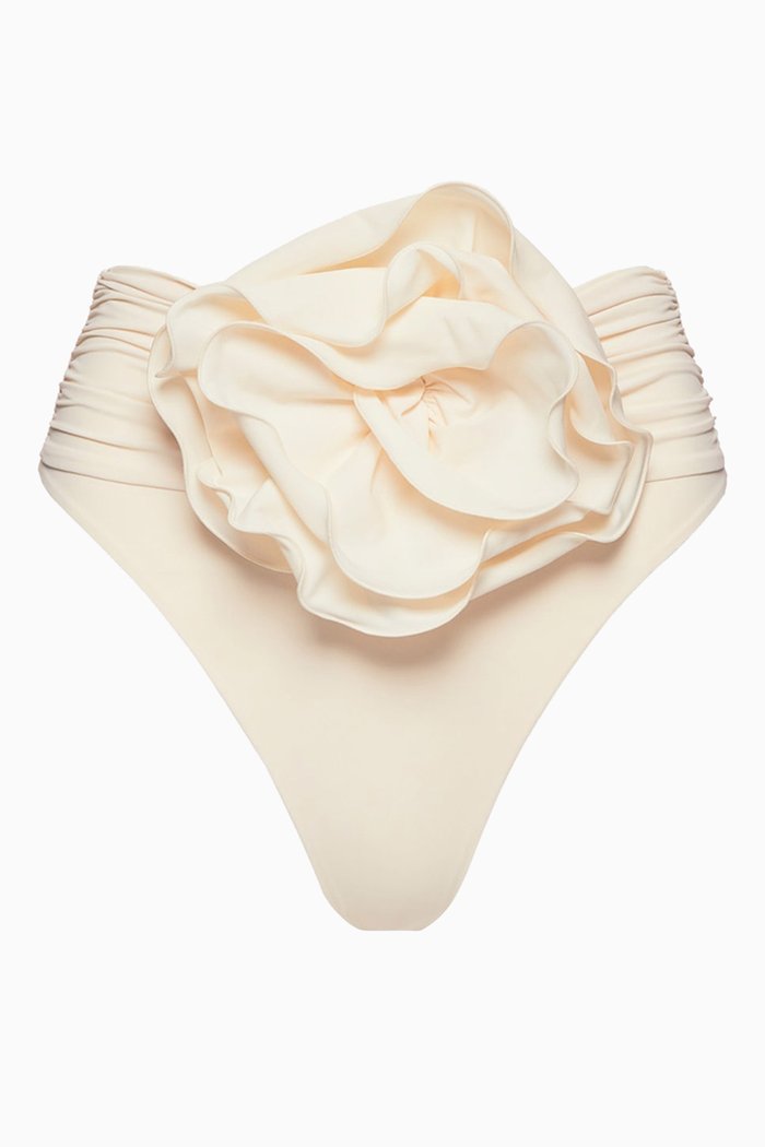 

Flower Appliqué Bikini Briefs in Stretch Nylon, Neutral