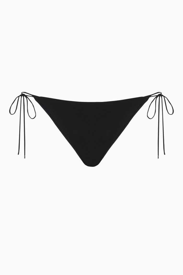 

Self-tie Bikini Briefs in Nylon, Black
