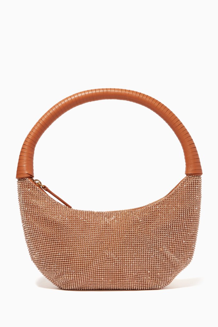 

Pepper Crystal-embellished Top-handle Bag, Brown