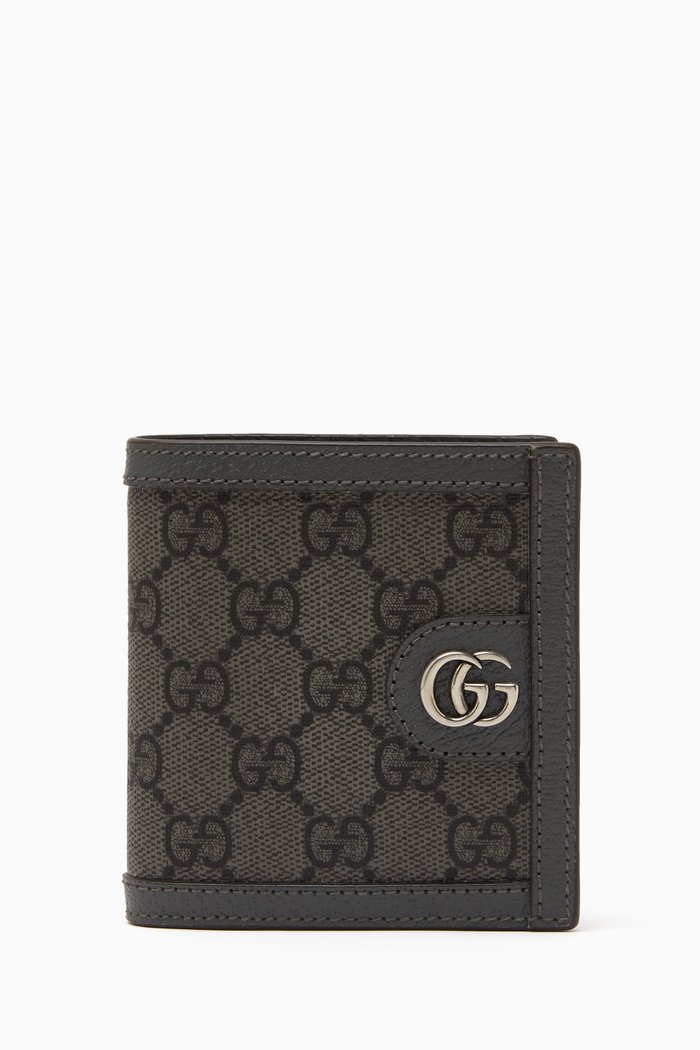 Ophidia Wallet in GG Supreme Canvas, Grey