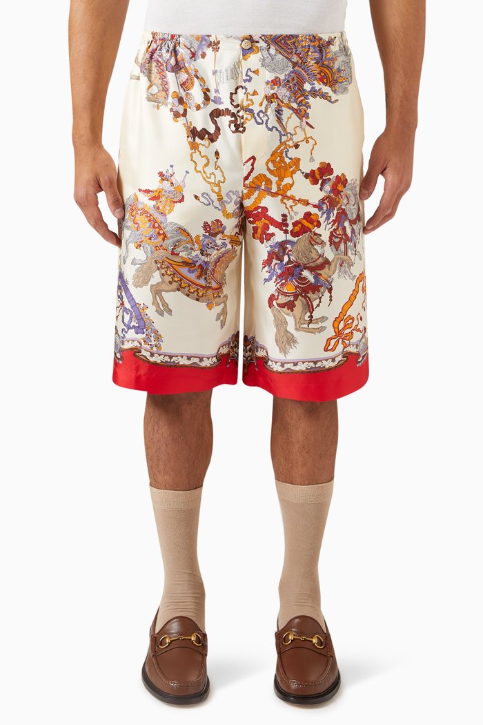 

Soleil Print Shorts in Silk, Multicolour