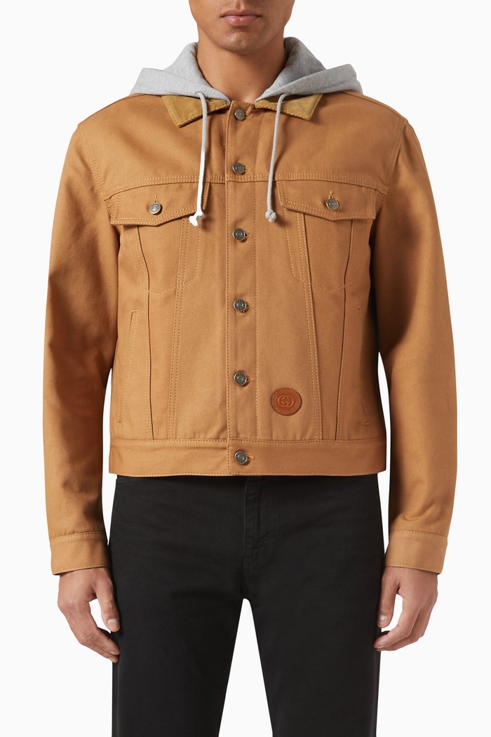 

Logo Jacket in Denim, Yellow