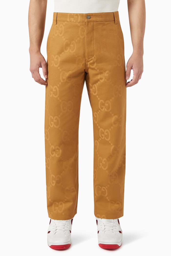 

Monogram Trousers in Cotton Jacquard, Neutral