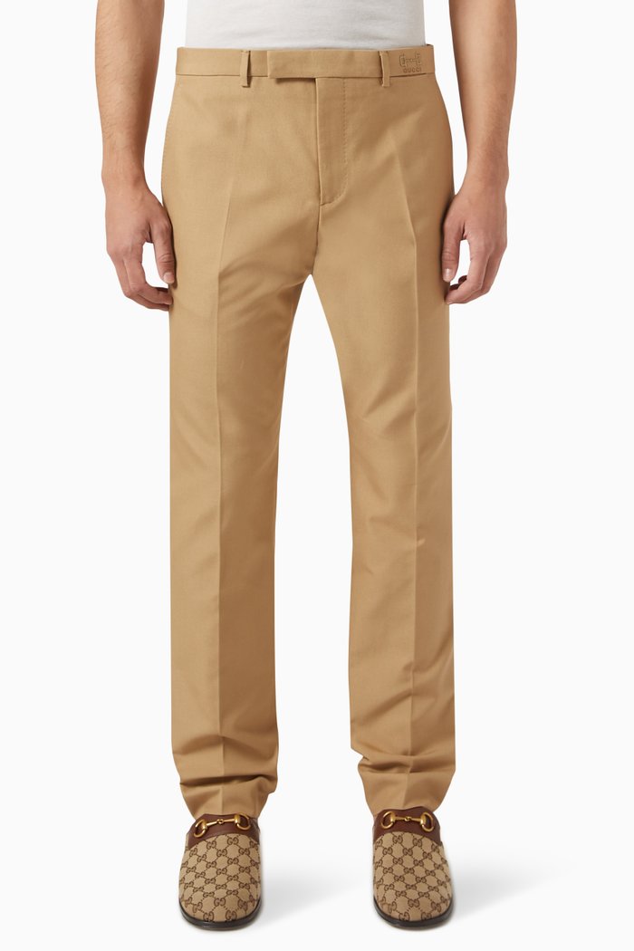 

Logo Trousers in Cotton Natte, Neutral