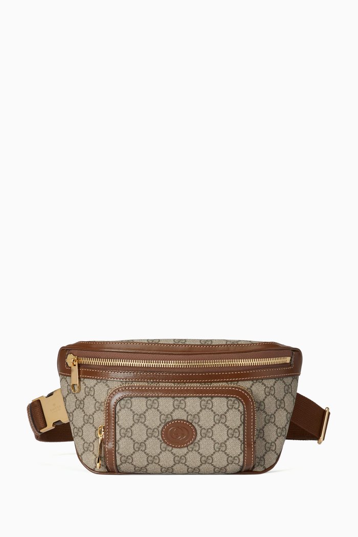 

GG Large Belt Bag in Supreme Canvas, Black