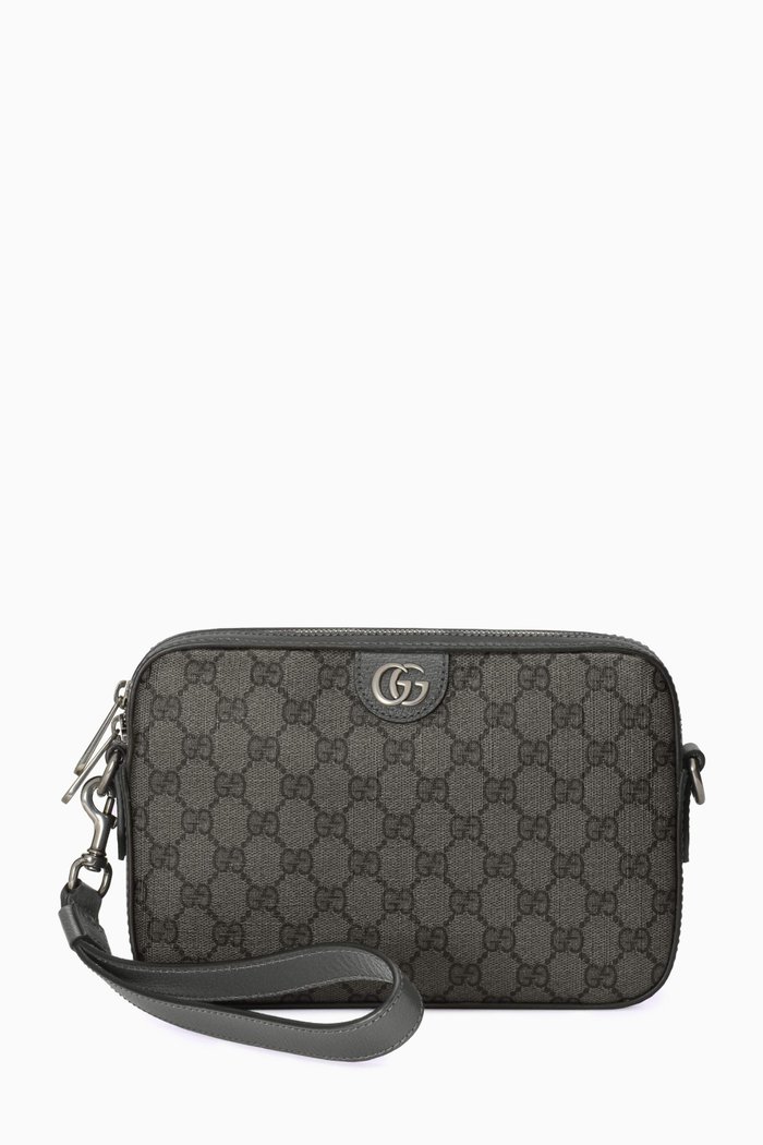 Ophidia GG Shoulder Bag in GG Supreme Canvas, Grey