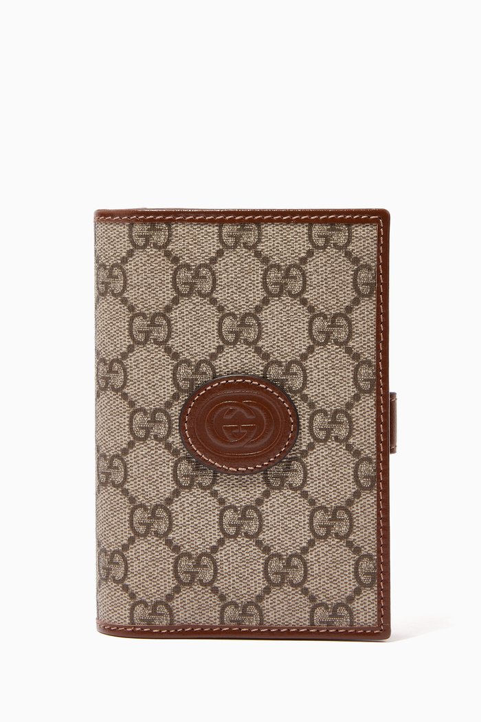 

Card Case Lanyard in Supreme Canvas & Leather, Brown