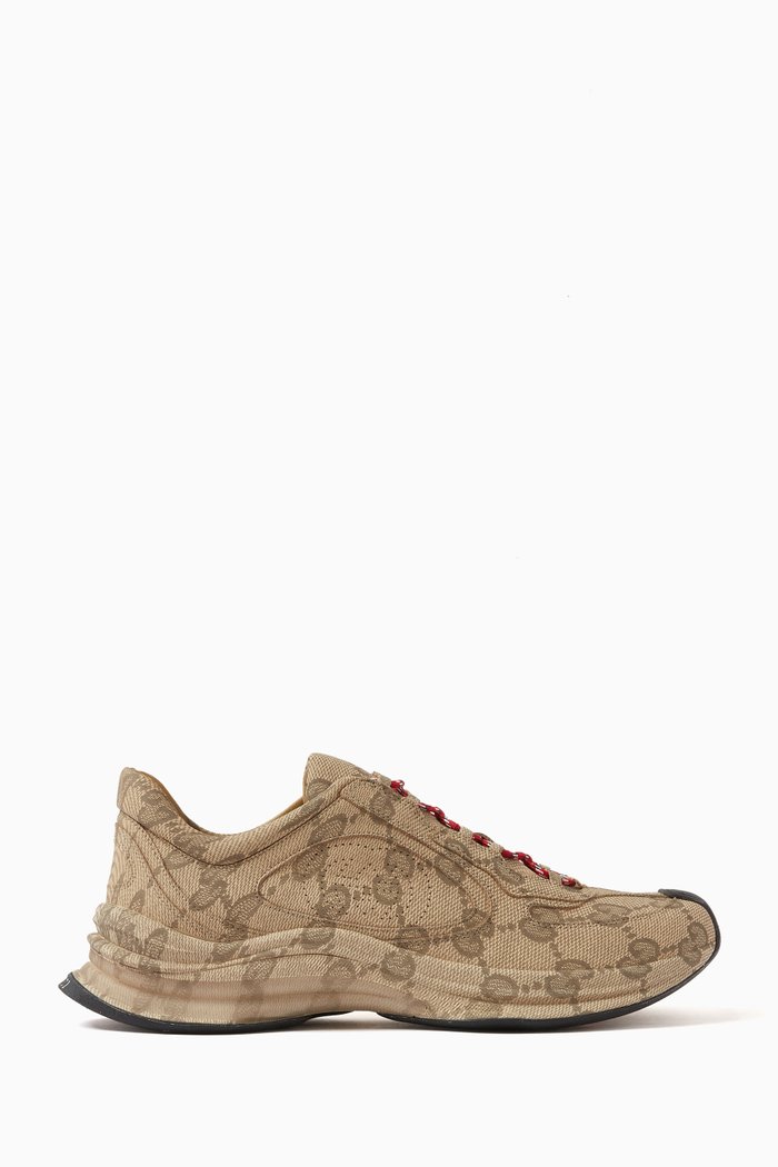 

Run Sneakers in Monogram Leather, Neutral