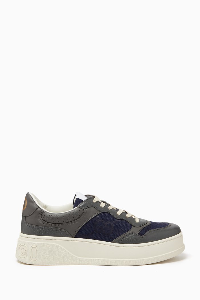 

Macro GG Sneakers in Leather, Grey
