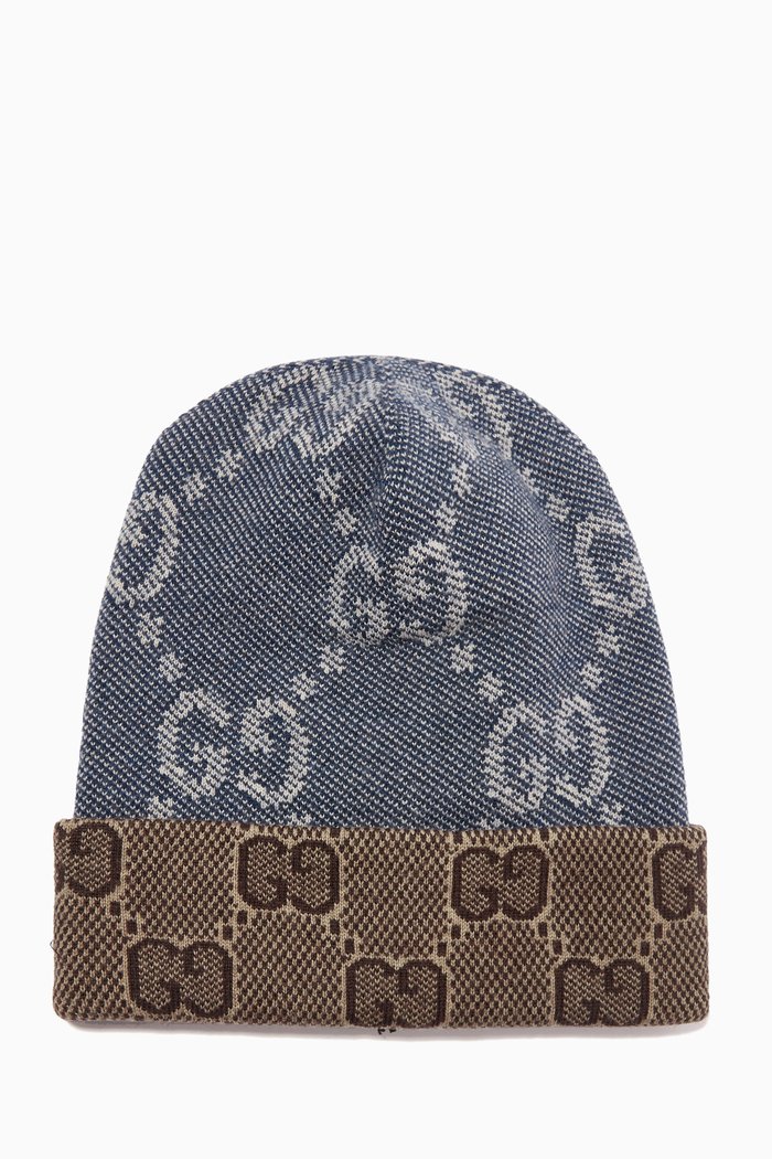 

GG Reversible Beanie in Wool-blend, Multicolour