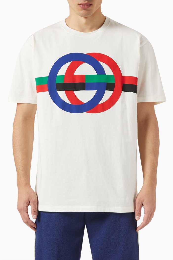 

Round GG T-shirt in Cotton, White