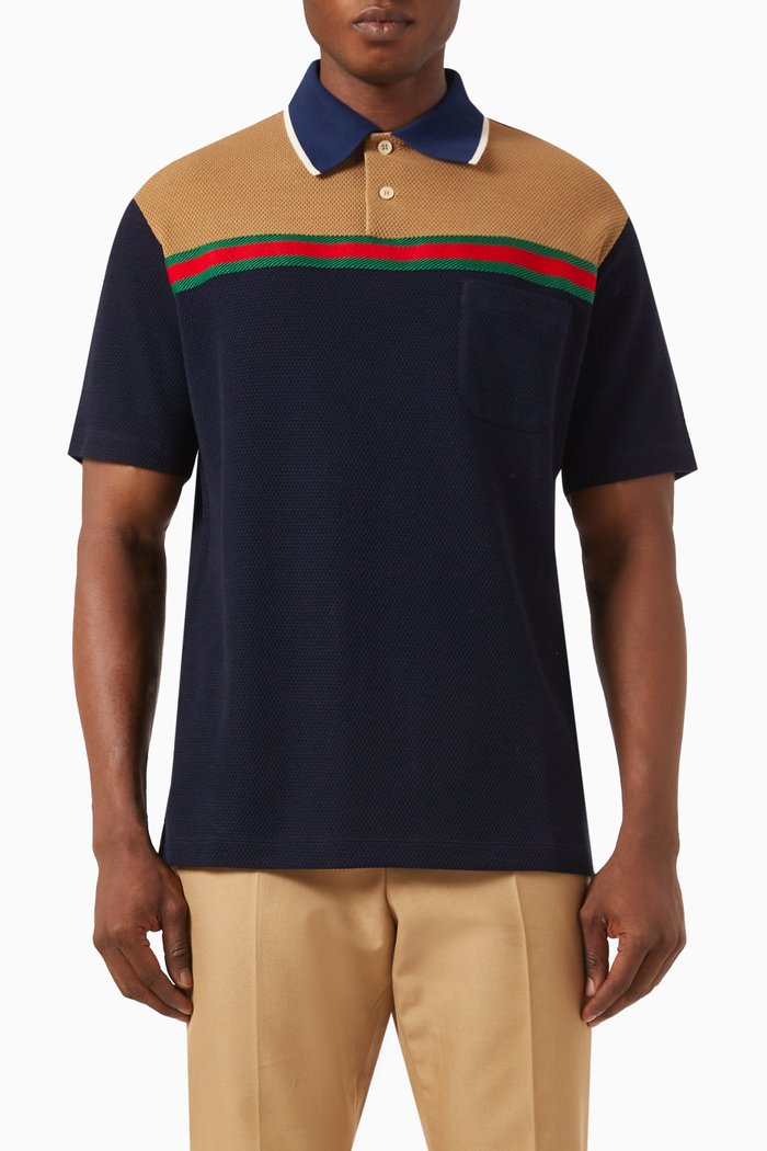 

Polo Shirt in Wool-blend Jersey, Multicolour